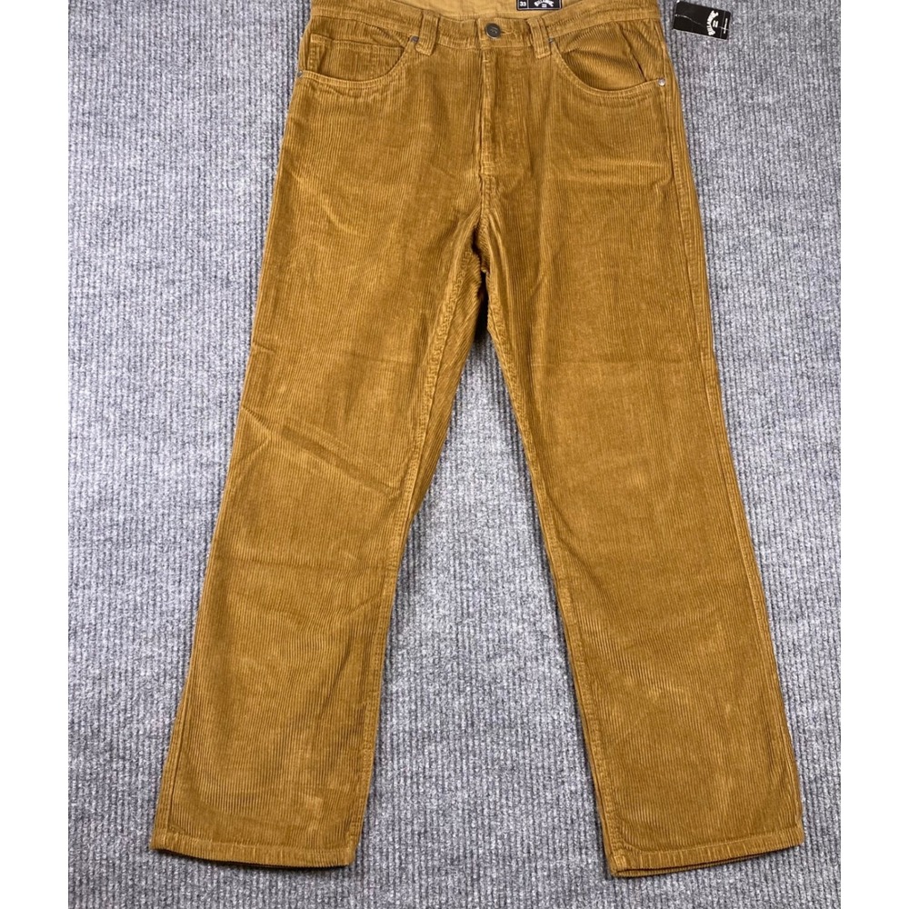 Billabong The 55 Cord Pant Mens 33 Brown Corduroy Relaxed Straight Leg Surf NWT